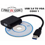 Proficon USB3.0 to VGA CONV 1 οικονομικός προσαρμογέας ποιότητας ψηφιακού σε αναλογικό σήμα